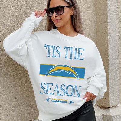 LOS ANGELES CHARGERS TOUCHDOWN TIDINGS DROP SHOULDER CREWNECK SWEATSHIRT