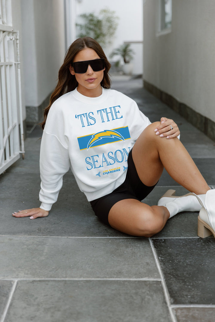 LOS ANGELES CHARGERS TOUCHDOWN TIDINGS DROP SHOULDER CREWNECK SWEATSHIRT