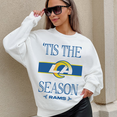 LOS ANGELES RAMS TOUCHDOWN TIDINGS DROP SHOULDER CREWNECK SWEATSHIRT