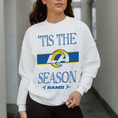 LOS ANGELES RAMS TOUCHDOWN TIDINGS DROP SHOULDER CREWNECK SWEATSHIRT