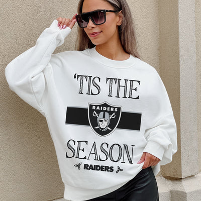 LAS VEGAS RAIDERS TOUCHDOWN TIDINGS DROP SHOULDER CREWNECK SWEATSHIRT