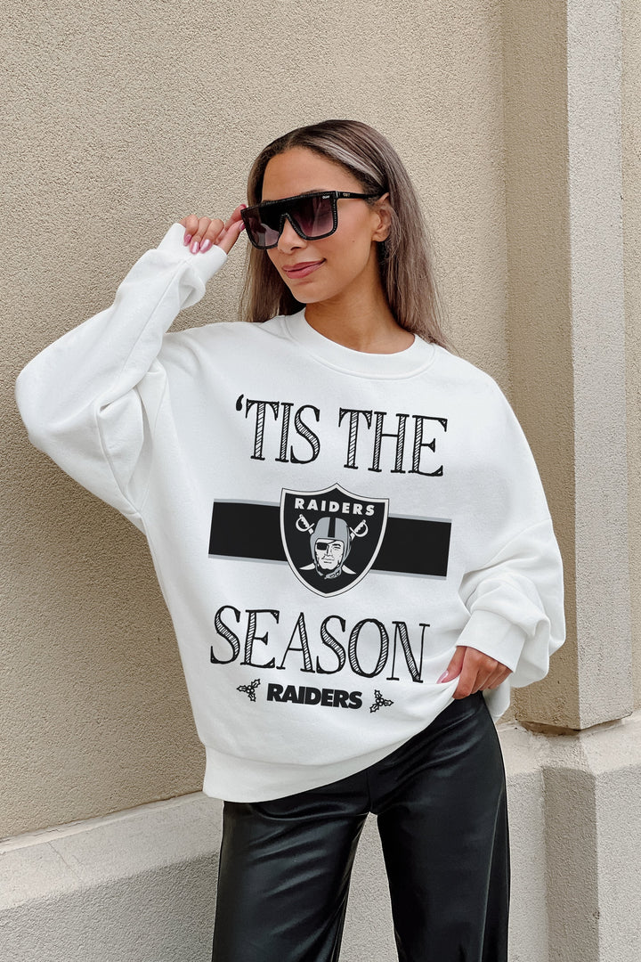 LAS VEGAS RAIDERS TOUCHDOWN TIDINGS DROP SHOULDER CREWNECK SWEATSHIRT