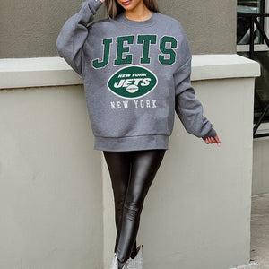 NEW YORK JETS BRING THE ENERGY PREMIUM FLEECE DROP SHOULDER CREWNECK PULLOVER