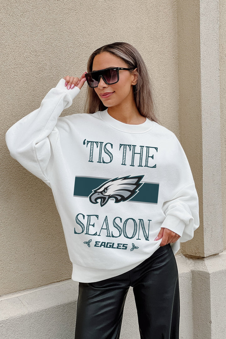 PHILADELPHIA EAGLES TOUCHDOWN TIDINGS DROP SHOULDER CREWNECK SWEATSHIRT