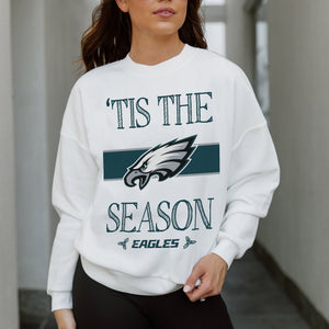 PHILADELPHIA EAGLES TOUCHDOWN TIDINGS DROP SHOULDER CREWNECK SWEATSHIRT
