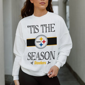 PITTSBURGH STEELERS TOUCHDOWN TIDINGS DROP SHOULDER CREWNECK SWEATSHIRT