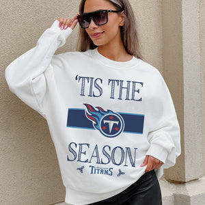 TENNESSEE TITANS TOUCHDOWN TIDINGS DROP SHOULDER CREWNECK SWEATSHIRT