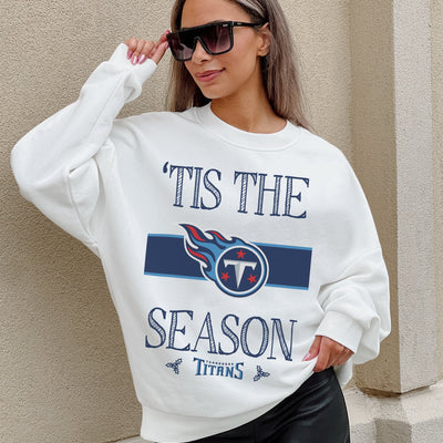 TENNESSEE TITANS TOUCHDOWN TIDINGS DROP SHOULDER CREWNECK SWEATSHIRT