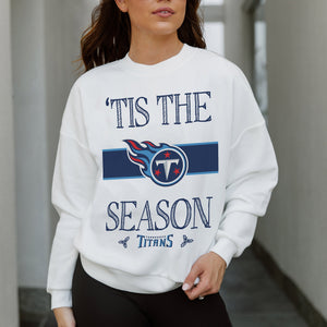 TENNESSEE TITANS TOUCHDOWN TIDINGS DROP SHOULDER CREWNECK SWEATSHIRT