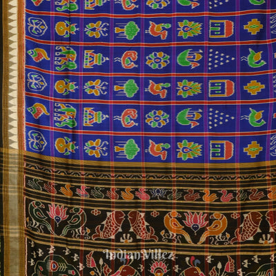 Blue Red Nabakothi Khandua Silk Saree