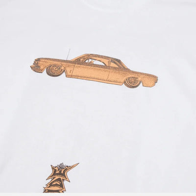 HUF | CAR CLUB T-SHIRT  { WHITE