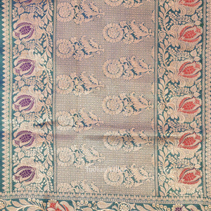 Peacock Blue Designer Pure Banarasi Katan Silk Saree