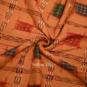 Orange Ashwini Odisha Ikat Sambalpuri Cotton Fabric