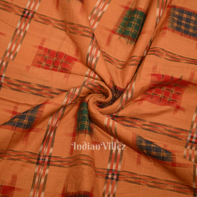 Orange Ashwini Odisha Ikat Sambalpuri Cotton Fabric