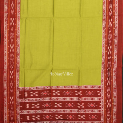 Red Green Pasapali Sambalpuri Cotton Dress set with Dupatta