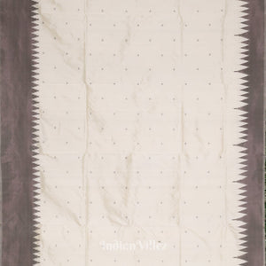 Off White with Silver Zari (Tissue) Phoda Kumbha Sambalpuri Silk Saree