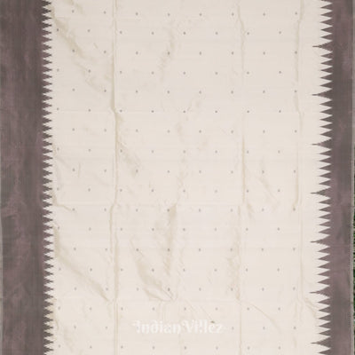 Off White with Silver Zari (Tissue) Phoda Kumbha Sambalpuri Silk Saree