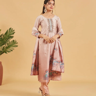 Pastel Mauve Festive Kurta Set