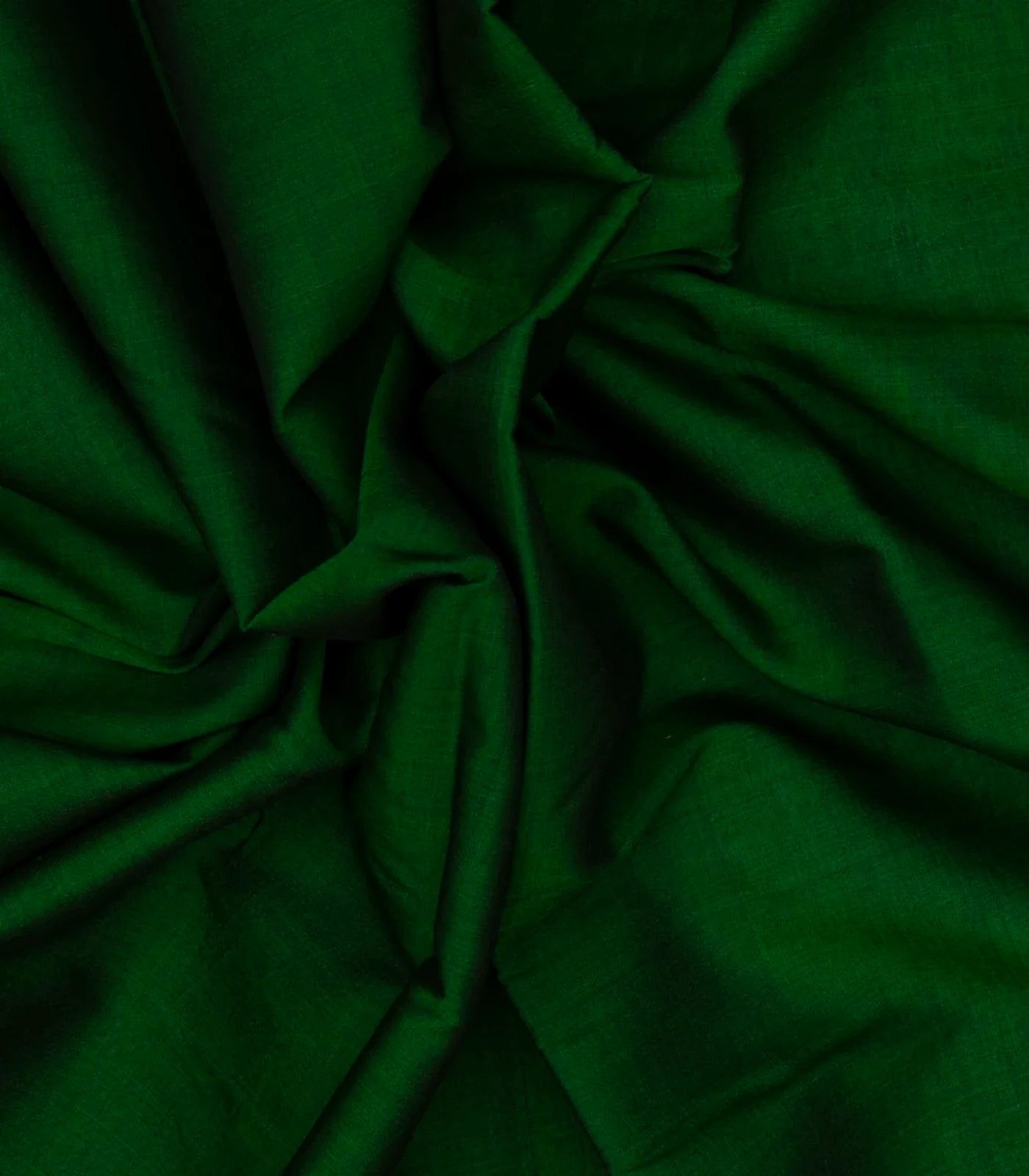 Dark Green Handloom Gadwal Cotton Saree With Contrast Purple Border