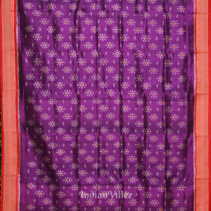 Purple Red Odisha Khandua Silk Saree