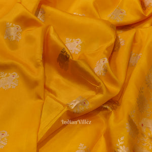 Yellow Designer Pure Banarasi Katan Silk Saree