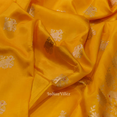 Yellow Designer Pure Banarasi Katan Silk Saree