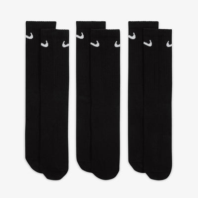 NIKE | EVERYDAY LIGHTWEIGHT TRAINING CREW SOCKS { BLACK/WHITE