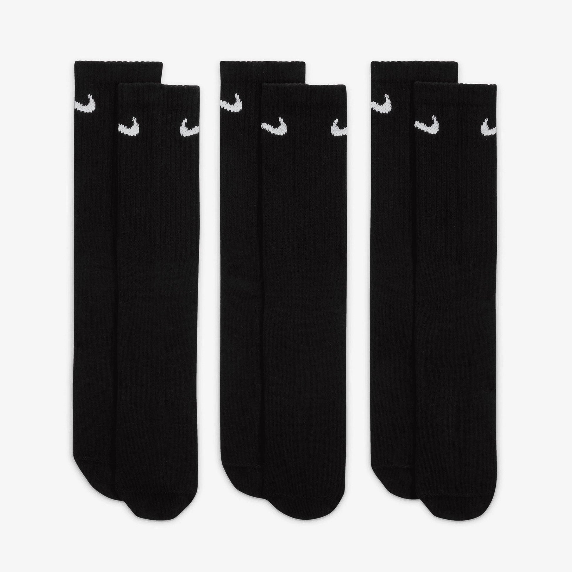 NIKE | EVERYDAY LIGHTWEIGHT TRAINING CREW SOCKS { BLACK/WHITE