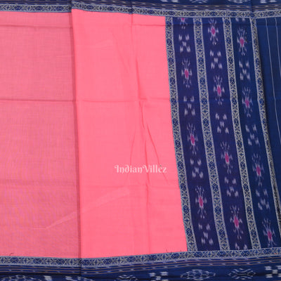 Blue Baby Pink Flower Buti Odisha Ikat  Sambalpuri Dress Set & Dupatta