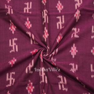 Purple Pasapali Swastik Sambalpuri Ikat Cotton Fabric