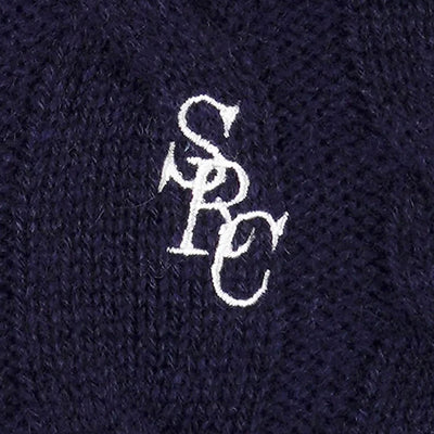 SPORTY & RICH | SRC CABLE-KNIT WOOL CASHMERE TROUSERS { NAVY