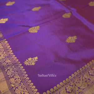 Purple Dual Tone Katan Banarasi Silk Saree