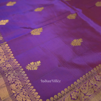 Purple Dual Tone Katan Banarasi Silk Saree