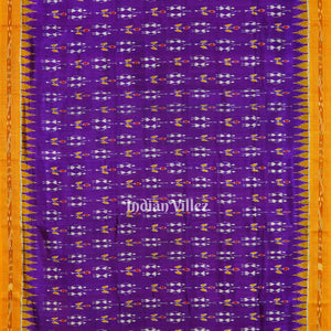 Purple Tribal Theme Odisha Ikat Khandua Silk Saree