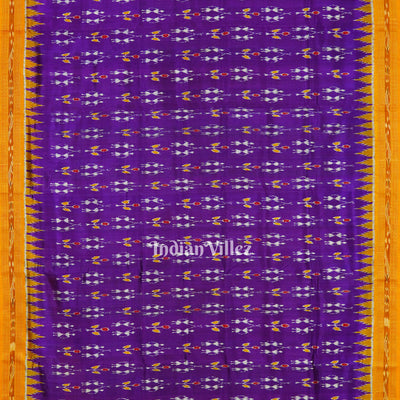 Purple Tribal Theme Odisha Ikat Khandua Silk Saree
