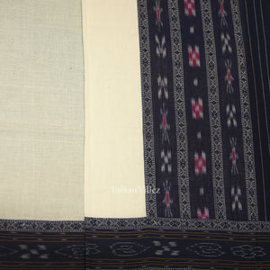Blue White Flower Buti Odisha Ikat  Sambalpuri Dress Set & Dupatta
