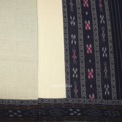 Blue White Flower Buti Odisha Ikat  Sambalpuri Dress Set & Dupatta