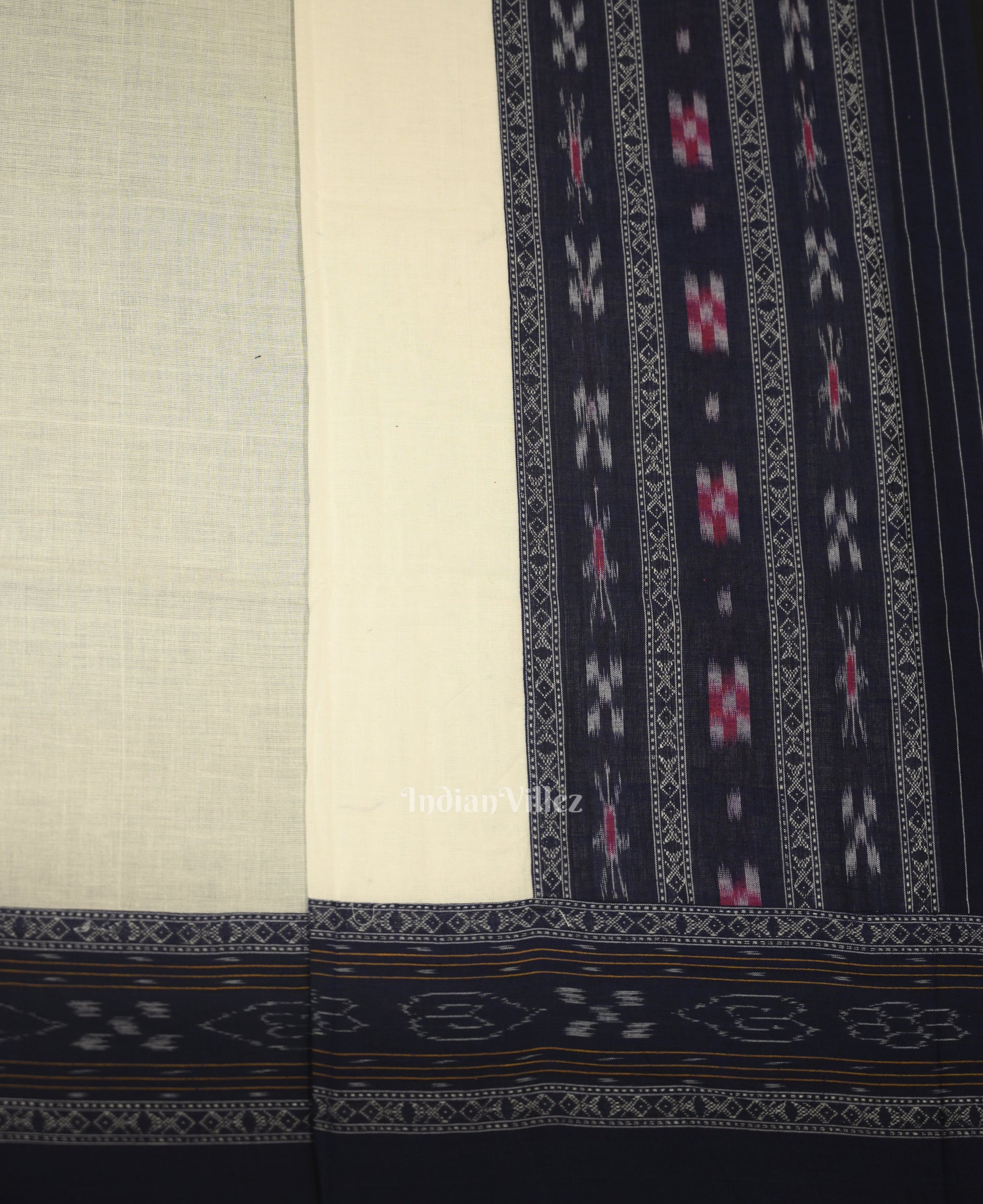 Blue White Flower Buti Odisha Ikat  Sambalpuri Dress Set & Dupatta