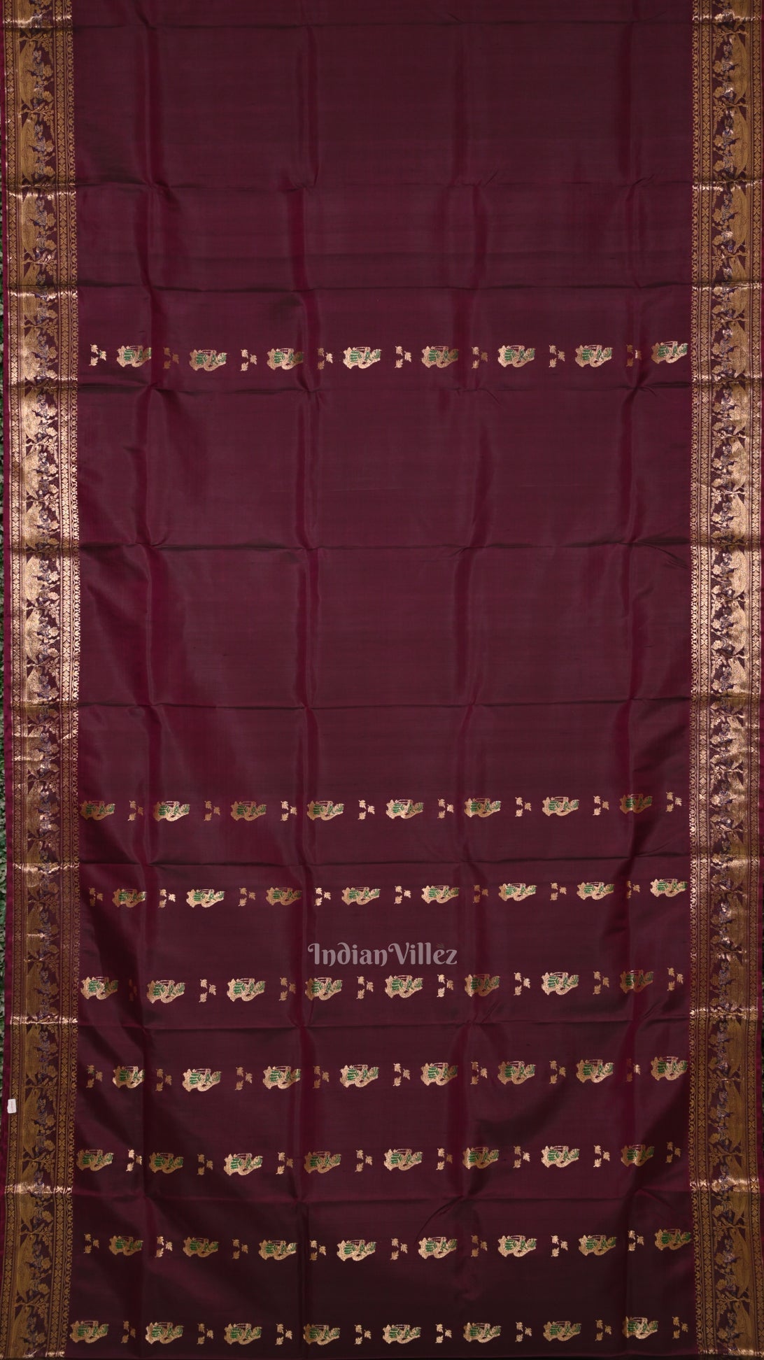 Maroon Handwoven Baluchari Silk Saree