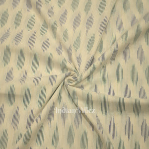 White Pochampally Ikat Cotton Fabric