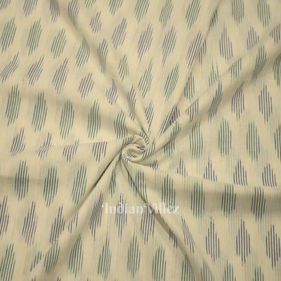 White Pochampally Ikat Cotton Fabric
