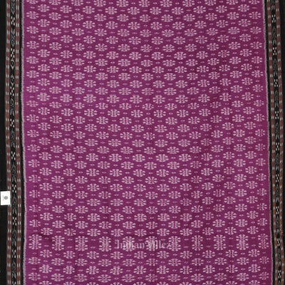 Purple Black Floral Odisha Ikat Sambalpuri Cotton Saree