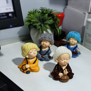 Baby Monk With Woolen Cap - Set of 4
