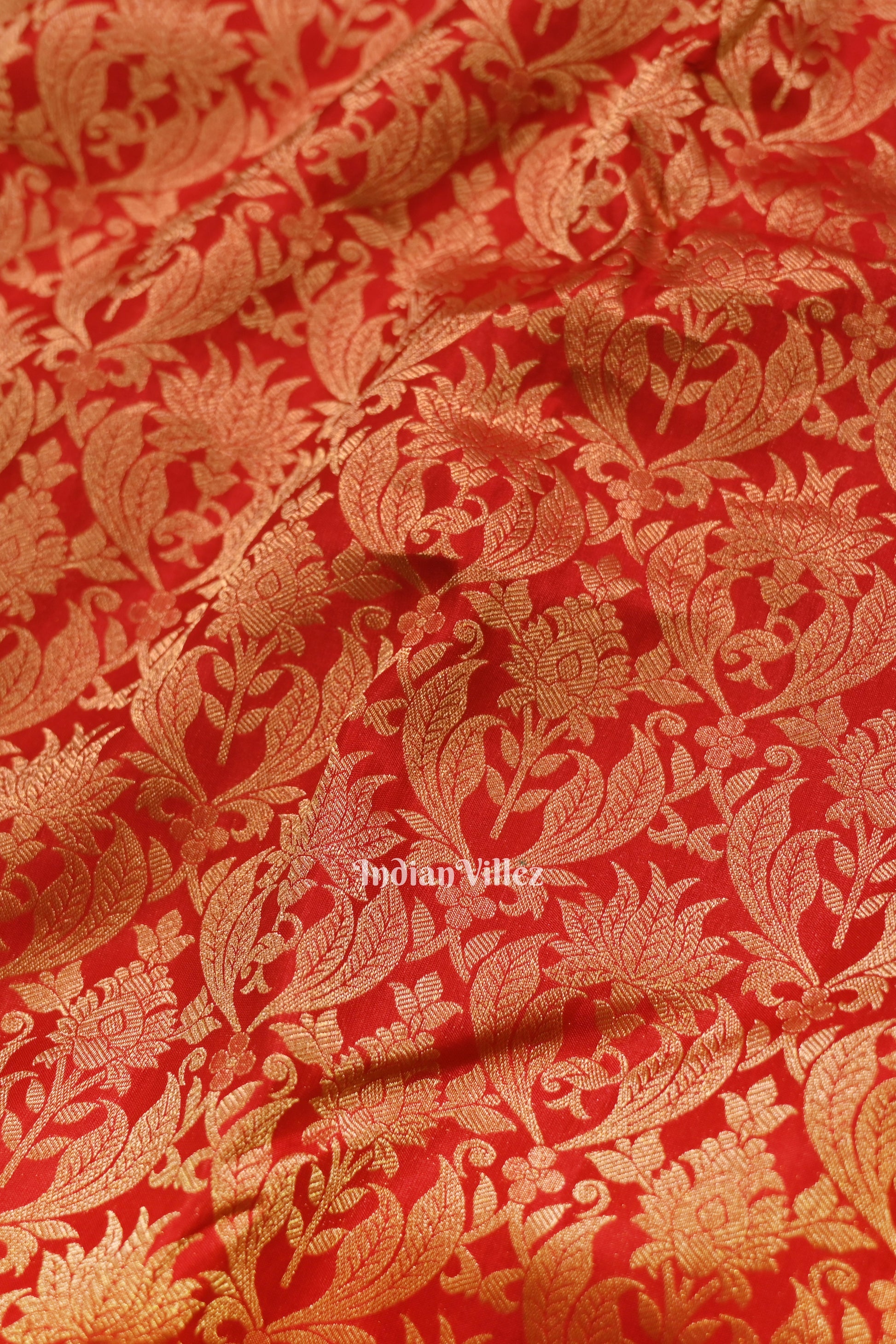 Red Pure Kanjivaram Silk Saree with Zari Brocade