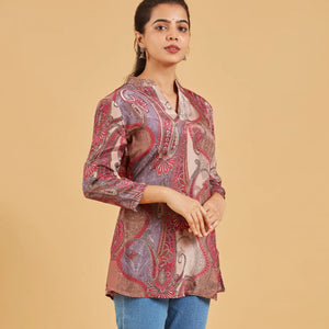 Multi colour Abstract Printed Short Top