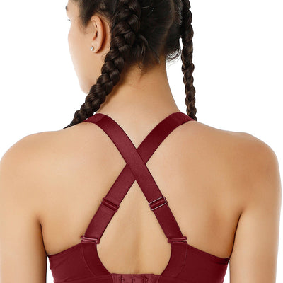 Energize High Impact Round Neck Sports Bra - Chocolate Truffle