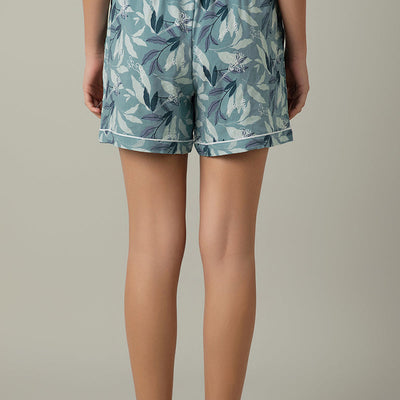 Sleep Shorts - Cameo Leaf Print