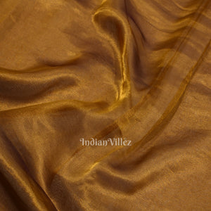 Rust Yellow Zari Woven Exclusive  Banarasi Tissue Saree