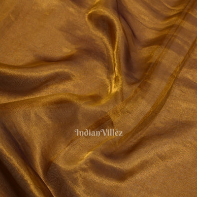 Rust Yellow Zari Woven Exclusive  Banarasi Tissue Saree