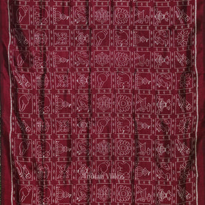Wine Nabakothi Contemporary Designer Silk Saree